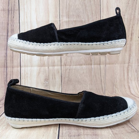 AQUA COLLEGE Blink Waterproof Espadrilles Sz 7 Black Suede Closed Toe - Picture 8 of 10